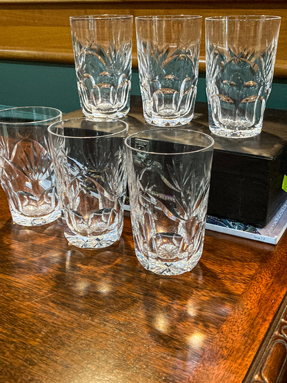 Set of Six Waterford Ashling Clear Crystal 10oz Tumblers Drink Glasses