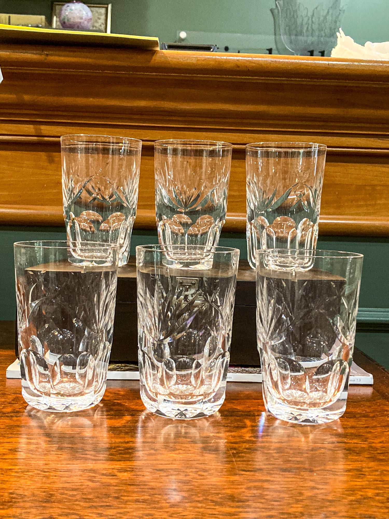 Set of Six Waterford Ashling Clear Crystal 10oz Tumblers Drink Glasses