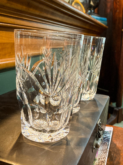 Set of Six Waterford Ashling Clear Crystal 10oz Tumblers Drink Glasses