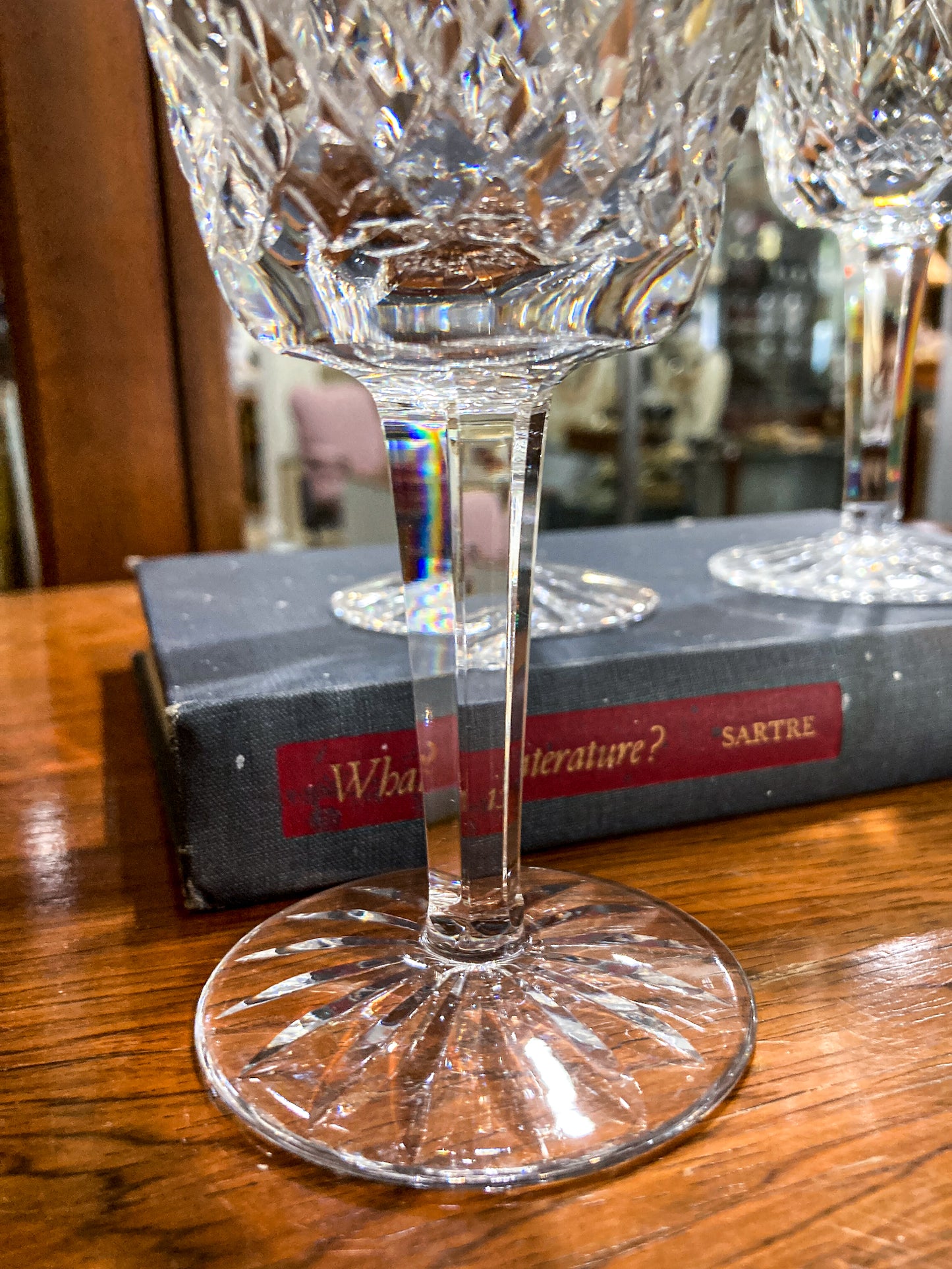 Set of Four Vintage Waterford Lismore Cut Leaded Glass Crystal Wine Glasses