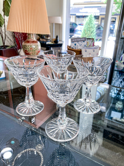 Set of Four Waterford Clear Crystal Kylemore Stemmed Cocktail Glasses