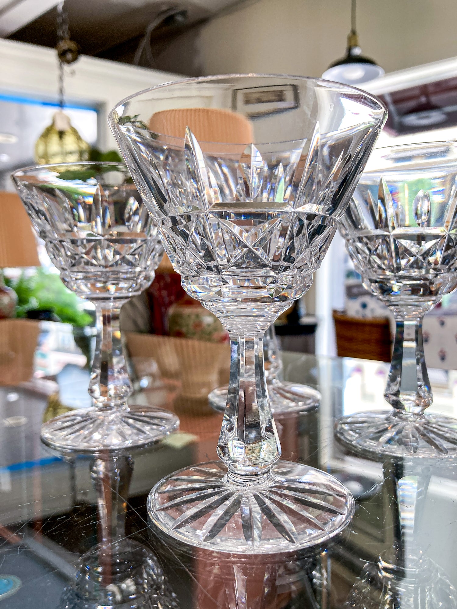 Set of Four Waterford Clear Crystal Kylemore Stemmed Cocktail Glasses