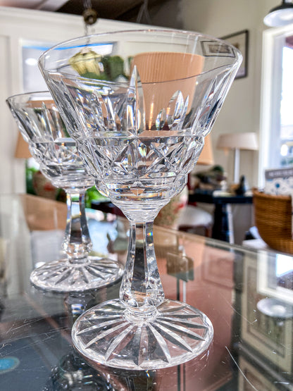 Set of Four Waterford Clear Crystal Kylemore Stemmed Cocktail Glasses