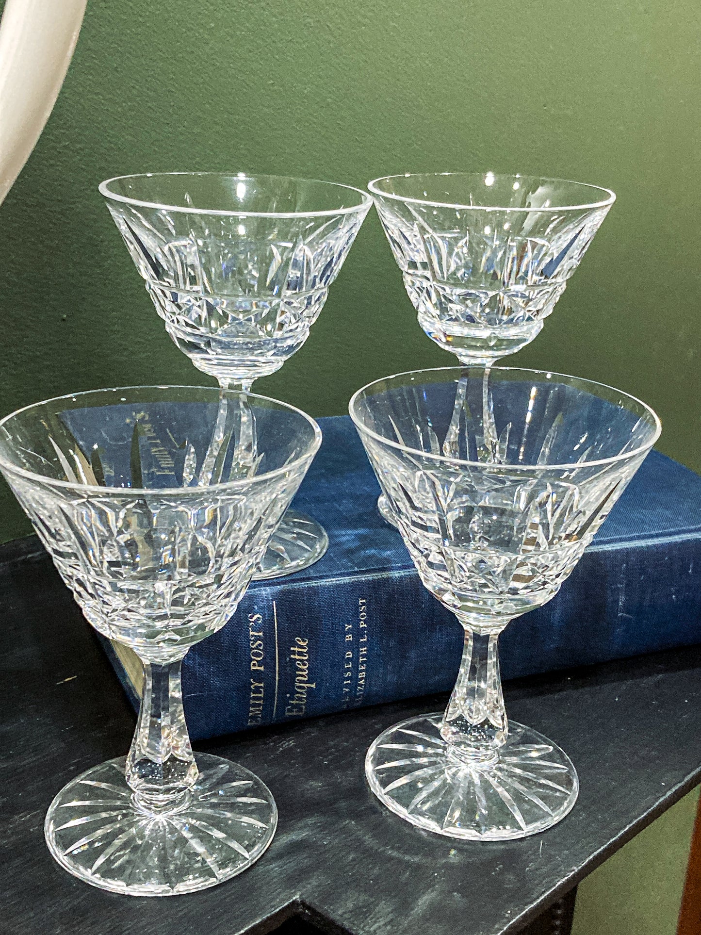 Set of Four Waterford Clear Crystal Kylemore Stemmed Cocktail Glasses