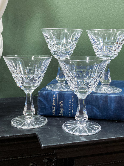 Set of Four Waterford Clear Crystal Kylemore Stemmed Cocktail Glasses