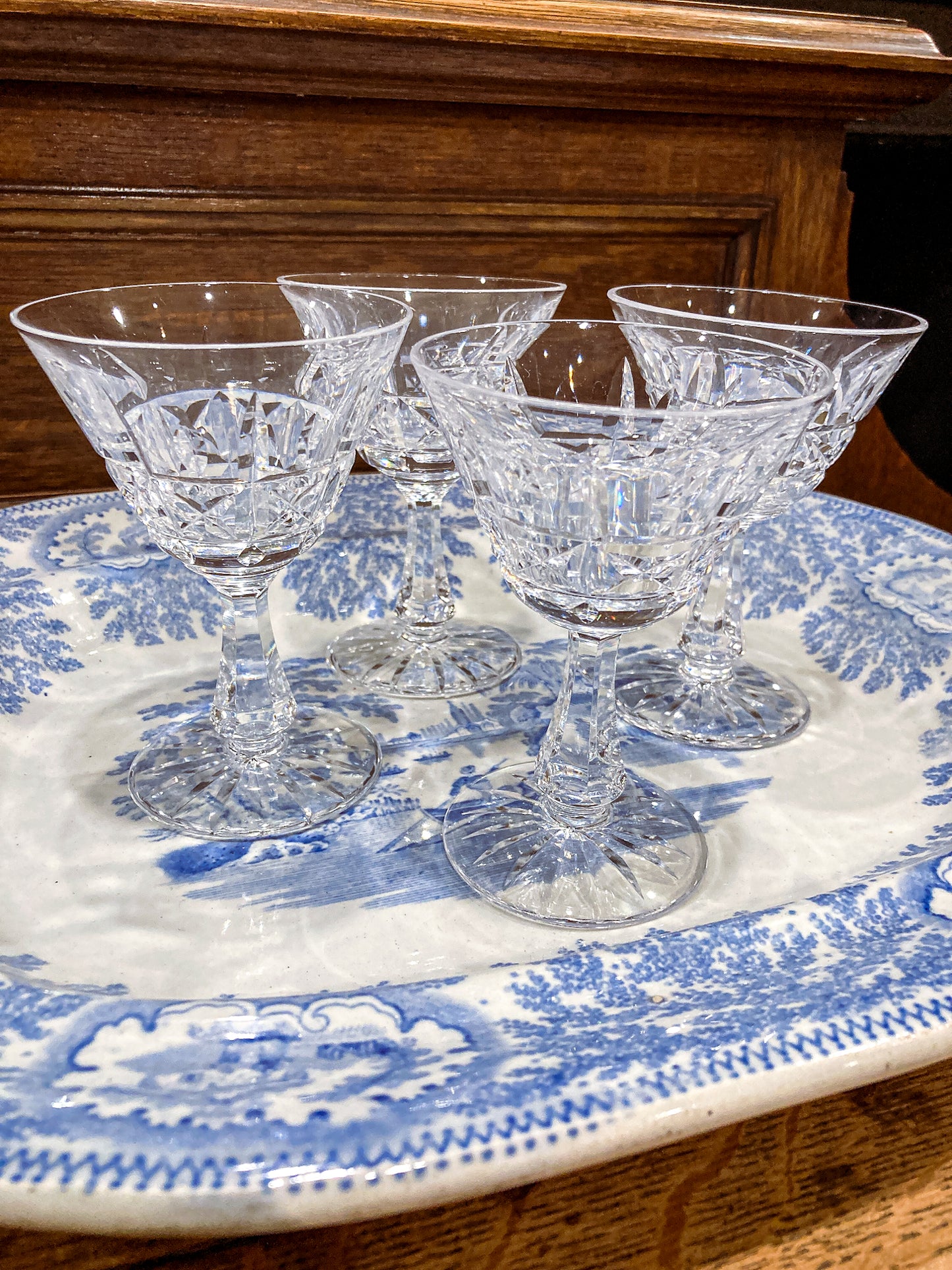 Set of Four Waterford Clear Crystal Kylemore Stemmed Cocktail Glasses