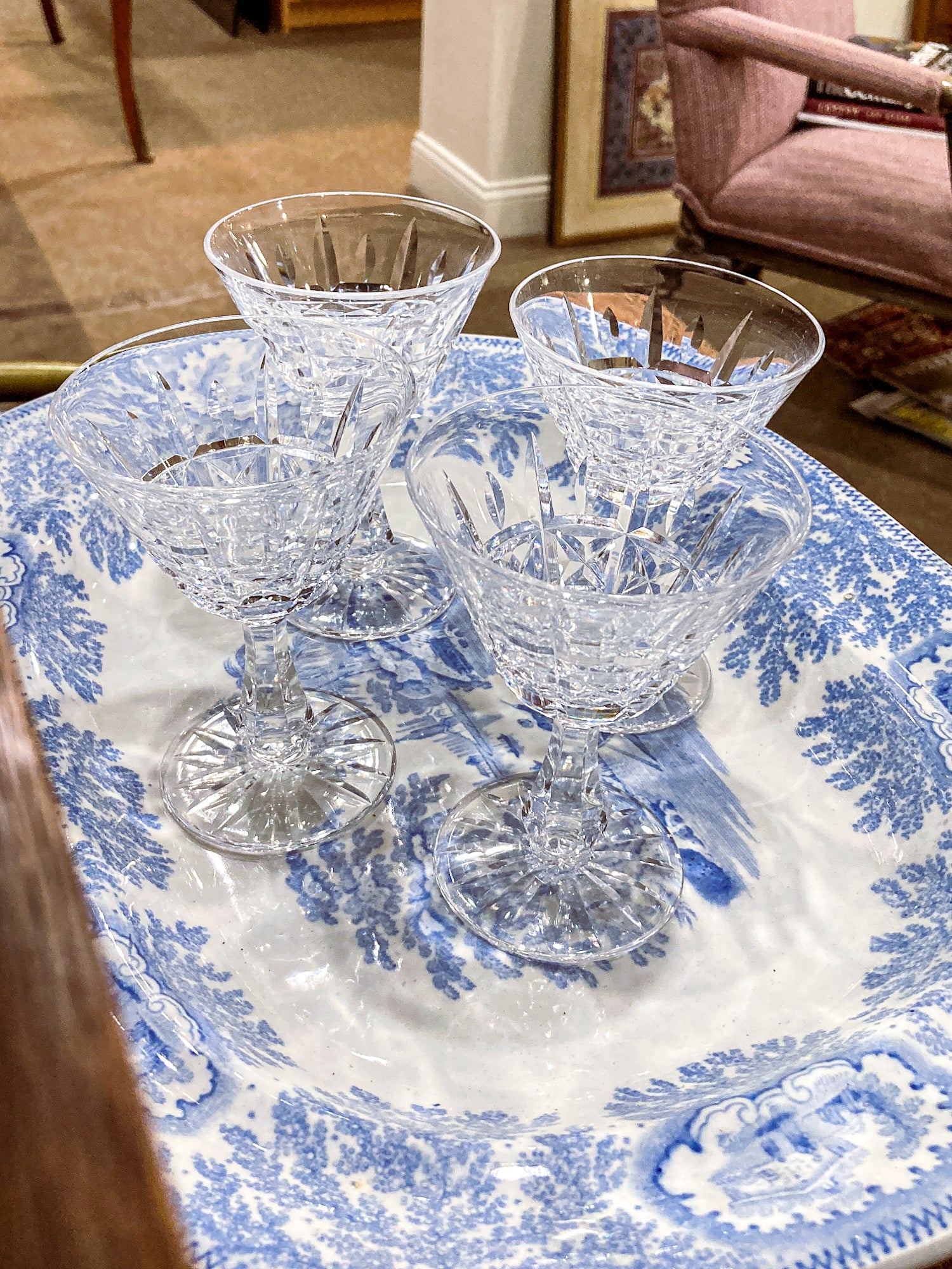Set of Four Waterford Clear Crystal Kylemore Stemmed Cocktail Glasses