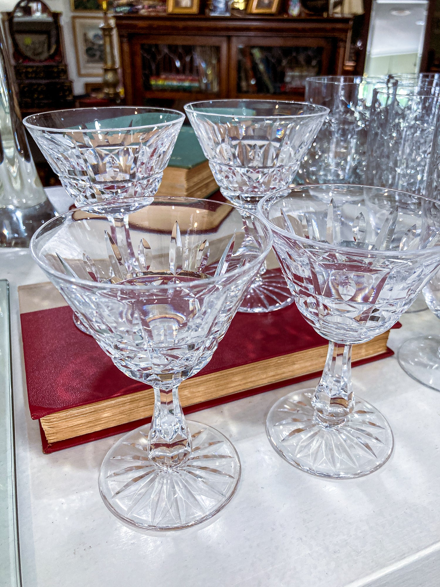 Set of Four Waterford Clear Crystal Kylemore Stemmed Cocktail Glasses