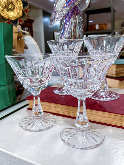 Set of Four Waterford Clear Crystal Kylemore Stemmed Cocktail Glasses