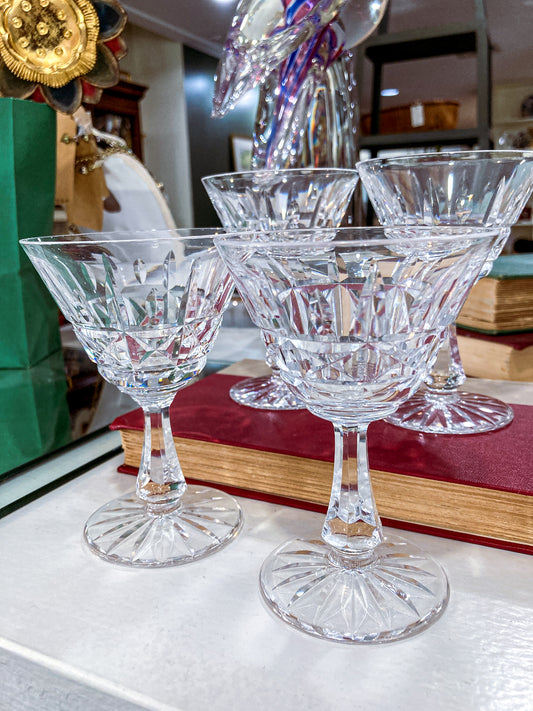 Set of Four Waterford Clear Crystal Kylemore Stemmed Cocktail Glasses