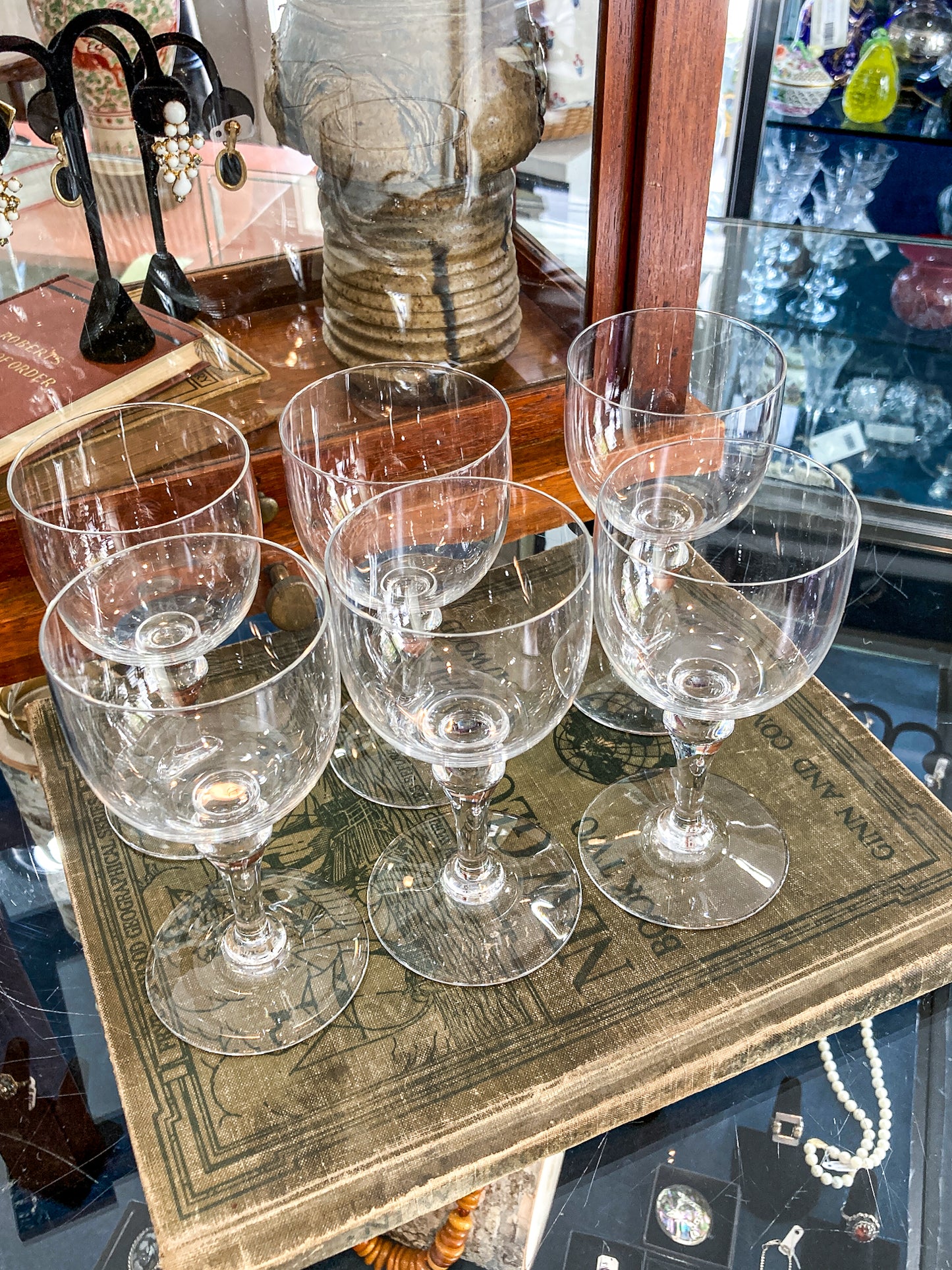 Set of Six Vintage 1960s Baccarat France Normandie Claret Crystal Wine Glasses
