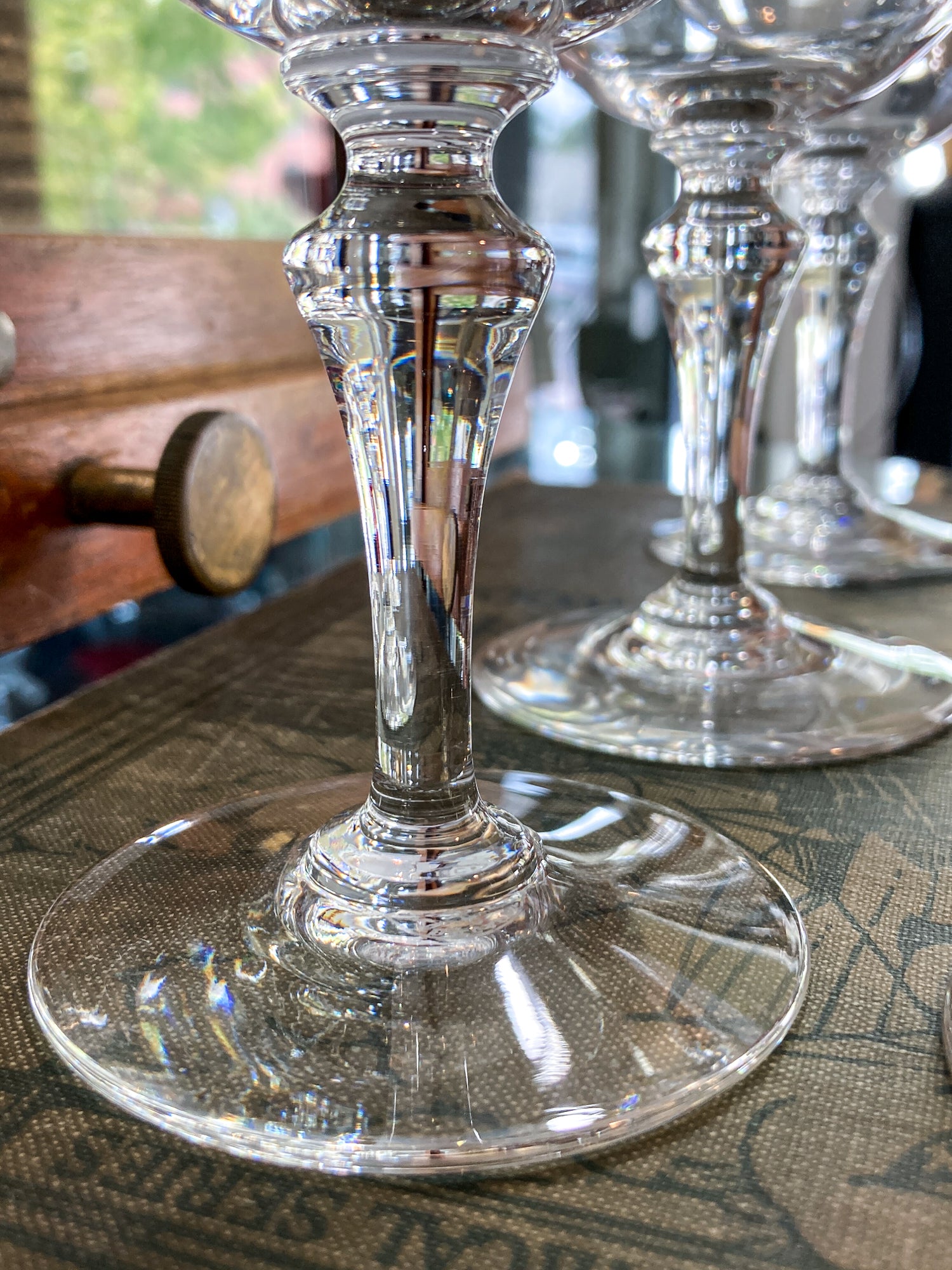 Set of Six Vintage 1960s Baccarat France Normandie Claret Crystal Wine Glasses