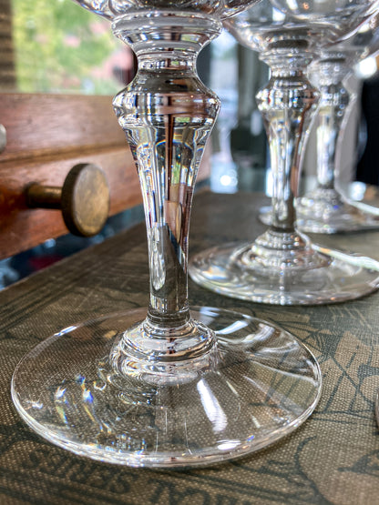 Set of Six Vintage 1960s Baccarat France Normandie Claret Crystal Wine Glasses