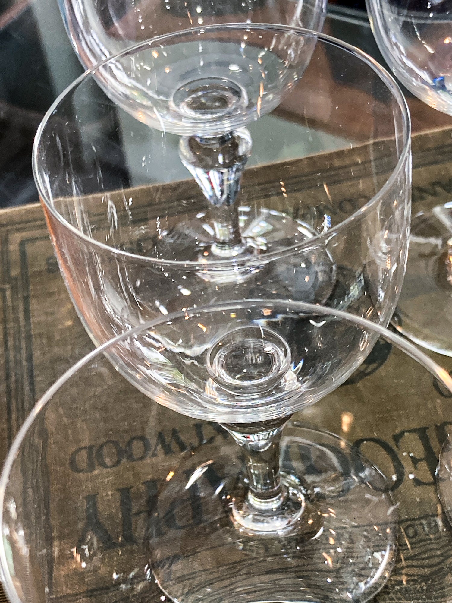 Set of Six Vintage 1960s Baccarat France Normandie Claret Crystal Wine Glasses