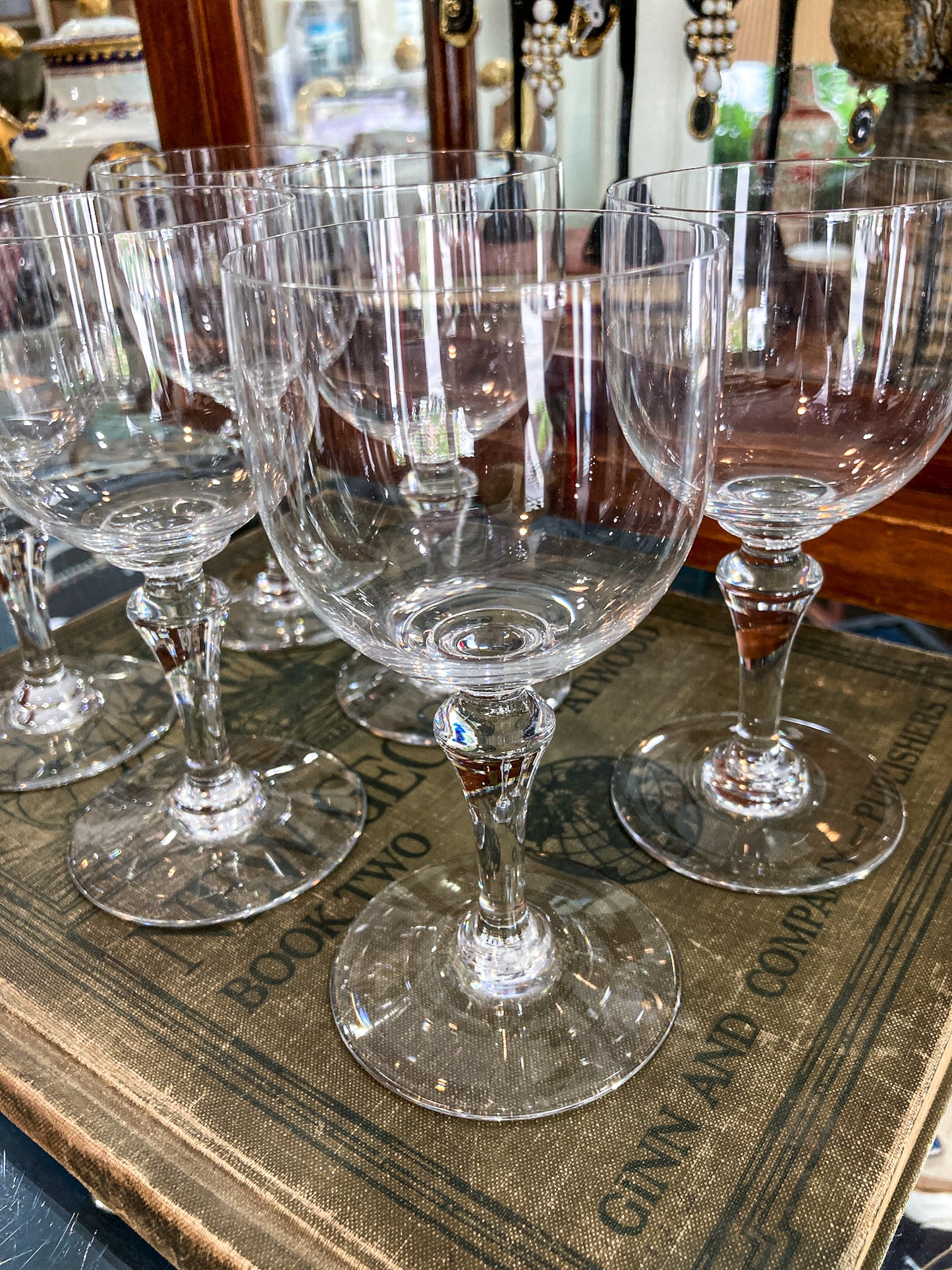 Set of Six Vintage 1960s Baccarat France Normandie Claret Crystal Wine Glasses