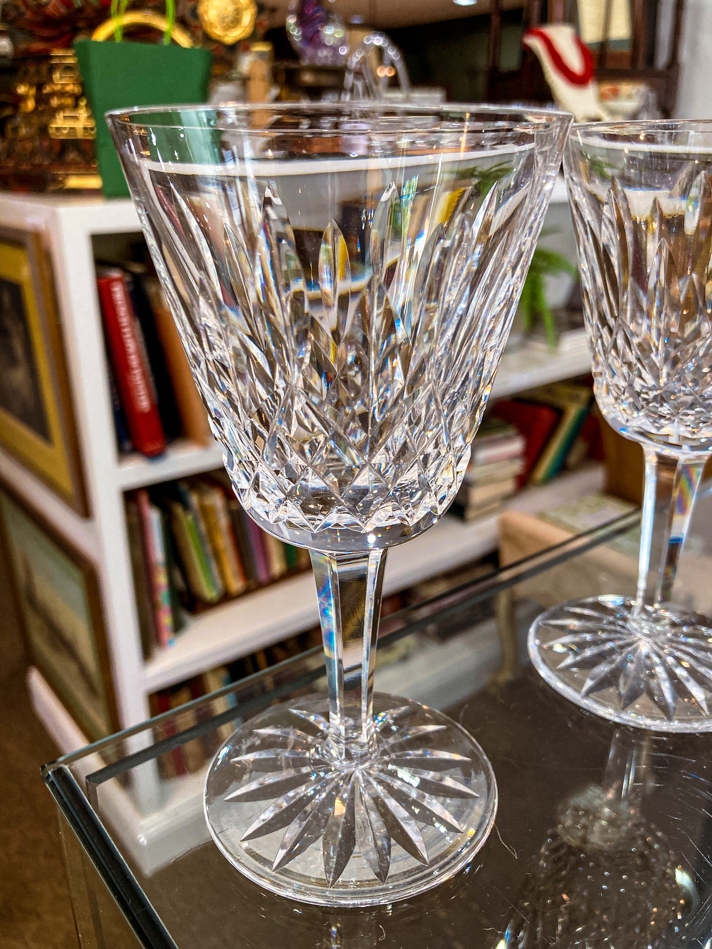 Set of Six Vintage Waterford Clear Crystal Lismore Stemmed Wine Glasses