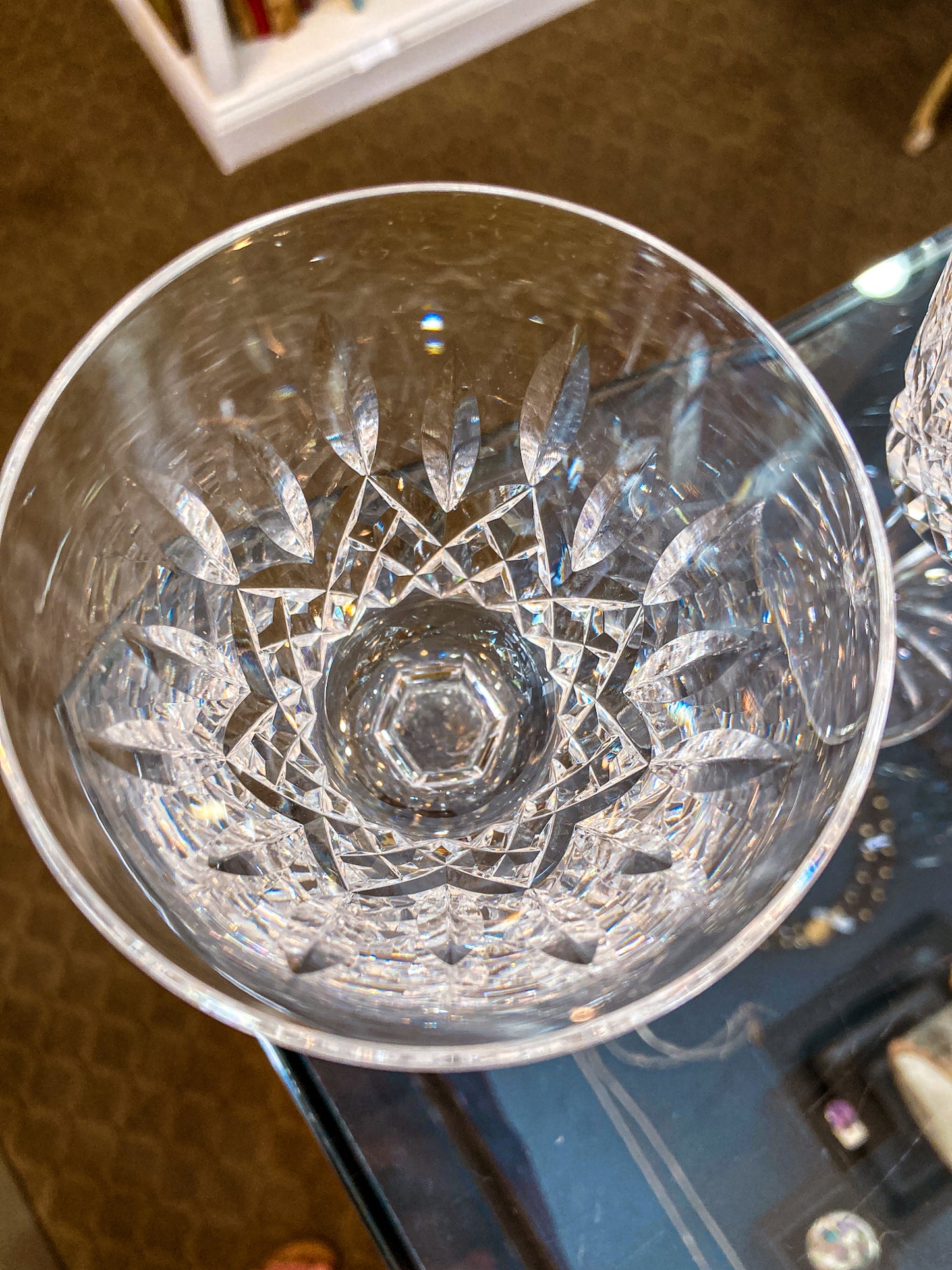 Set of Six Vintage Waterford Clear Crystal Lismore Stemmed Wine Glasses