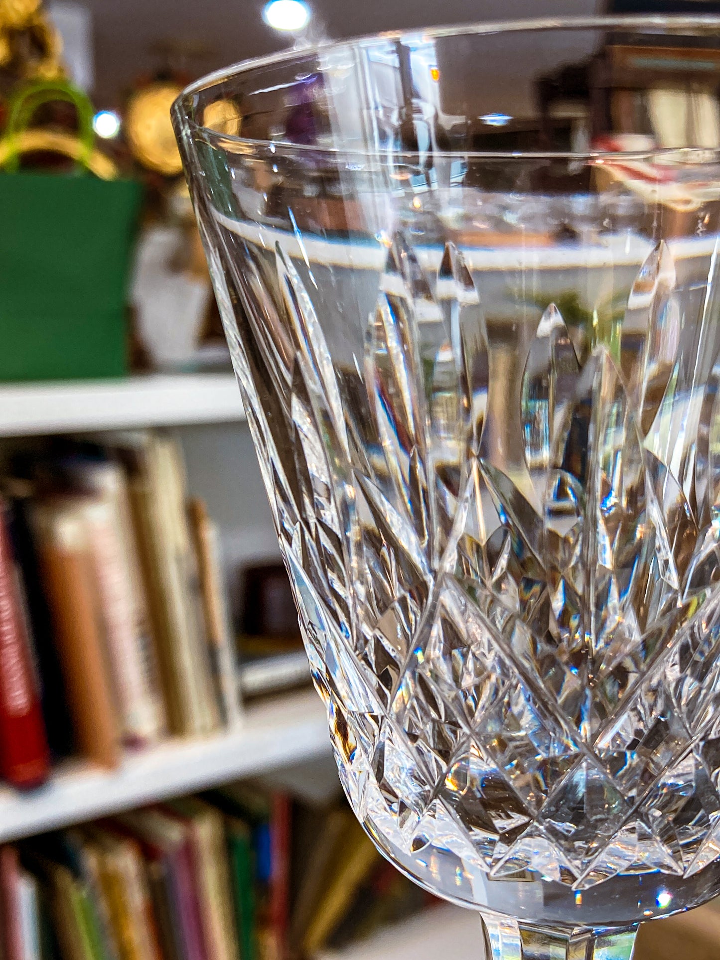 Set of Six Vintage Waterford Clear Crystal Lismore Stemmed Wine Glasses