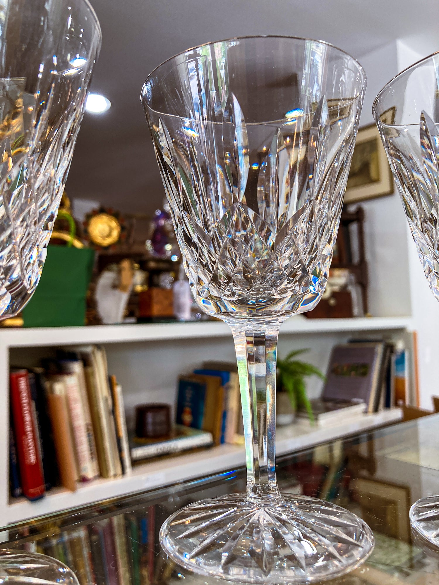 Set of Six Vintage Waterford Clear Crystal Lismore Stemmed Wine Glasses