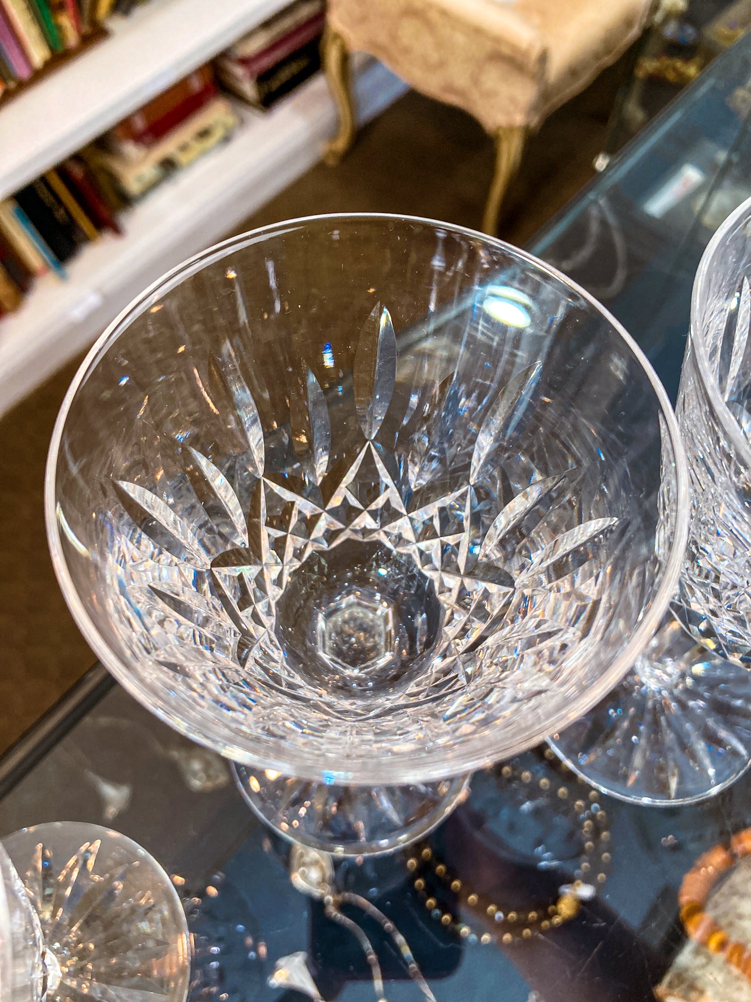 Set of Six Vintage Waterford Clear Crystal Lismore Stemmed Wine Glasses