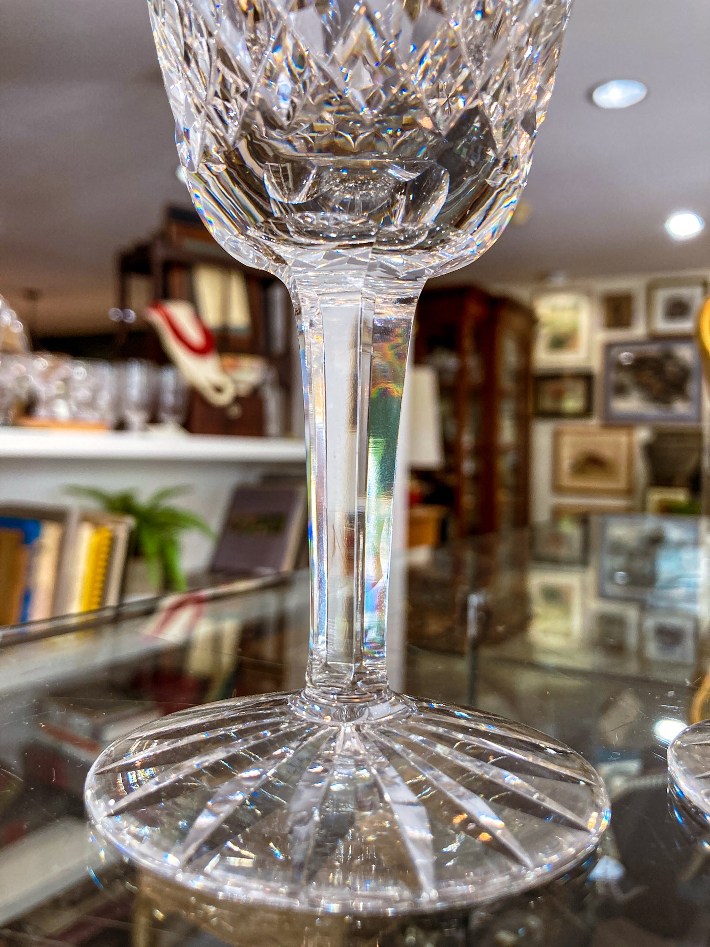 Set of Six Vintage Waterford Clear Crystal Lismore Stemmed Wine Glasses