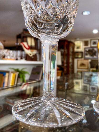 Set of Six Vintage Waterford Clear Crystal Lismore Stemmed Wine Glasses