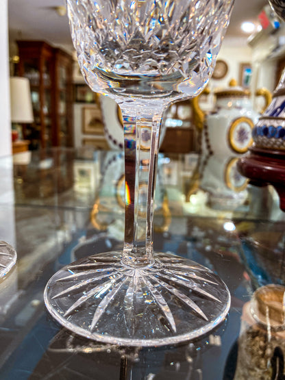 Set of Six Vintage Waterford Clear Crystal Lismore Stemmed Wine Glasses