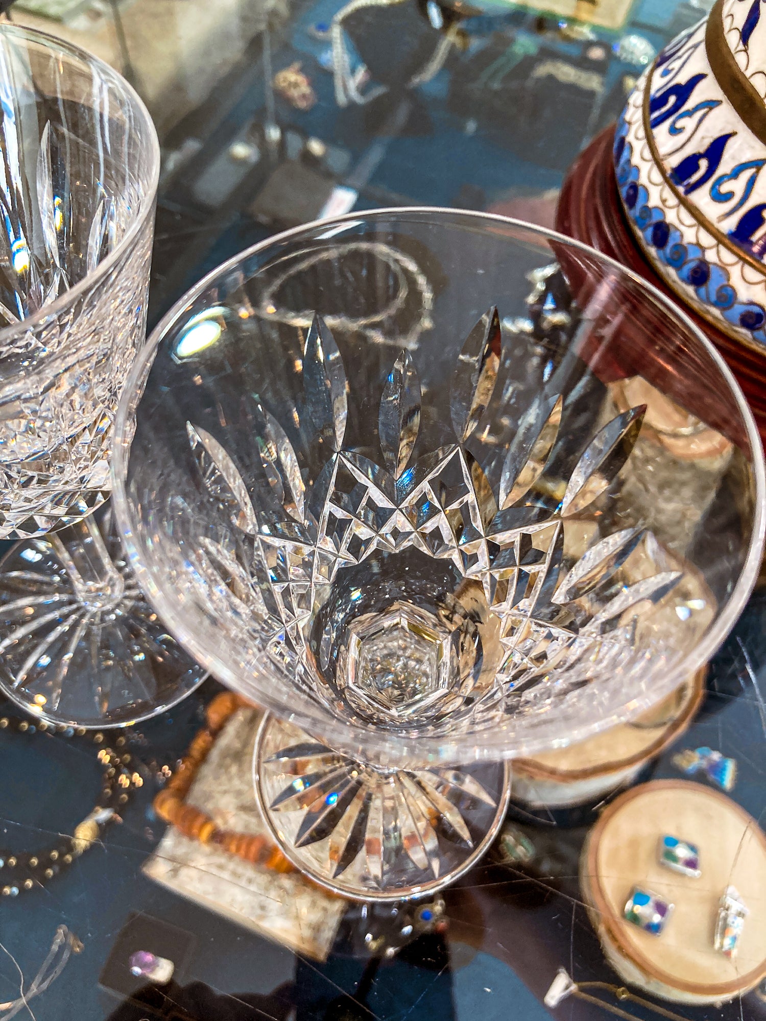 Set of Six Vintage Waterford Clear Crystal Lismore Stemmed Wine Glasses