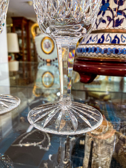 Set of Six Vintage Waterford Clear Crystal Lismore Stemmed Wine Glasses