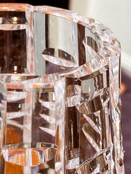 Stunning Vintage Clear Crystal Cut Teardrop Fluted Waterford Vase