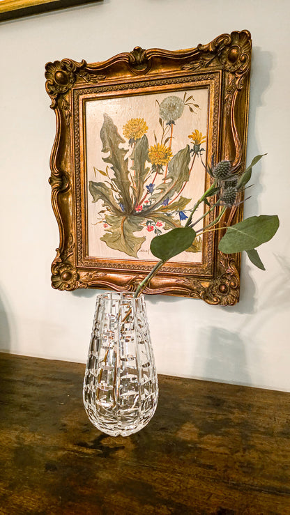Stunning Vintage Clear Crystal Cut Teardrop Fluted Waterford Vase