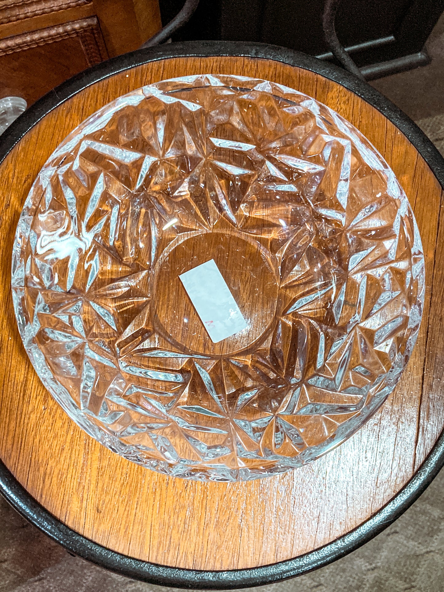 Tiffany and Co. Rock Cut Pattern Clear Crystal 9 Inch Decorative Serving Bowl