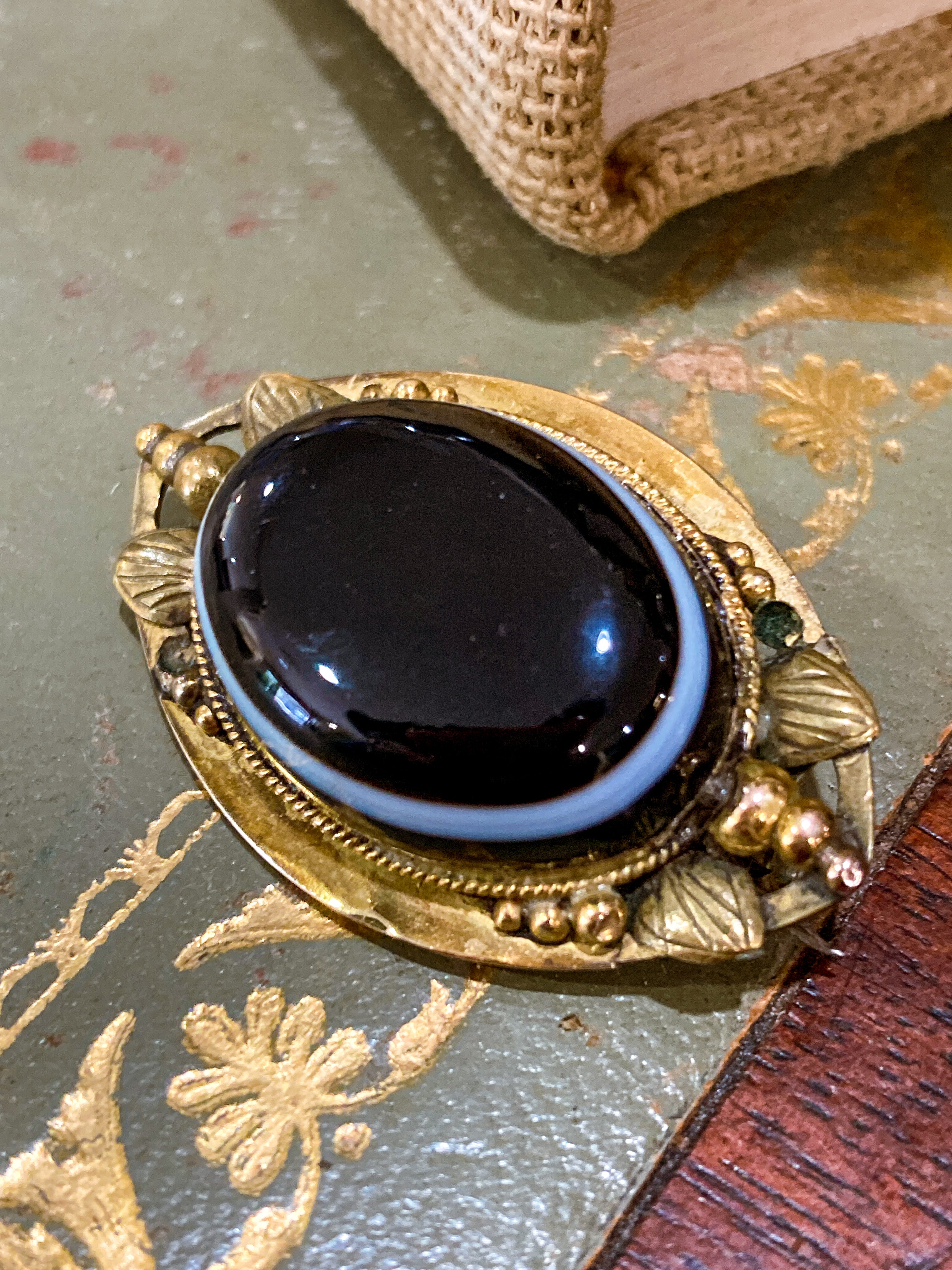 Sardonyx Jewelry - Victorian Mourning Brooch Stick 2024 Pin, 14k Gold Pin, 1800s, Lapel Pin