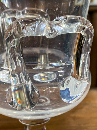 Antique 1930s Steuben Clear Crystal Double Handled Urn Shaped Vase