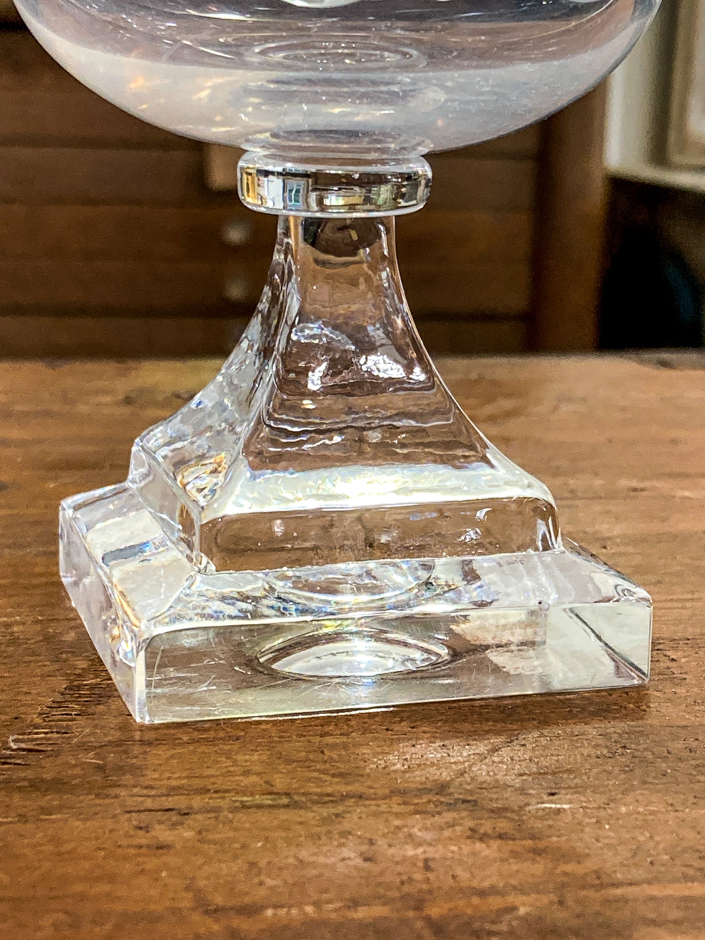 Antique 1930s Steuben Clear Crystal Double Handled Urn Shaped Vase