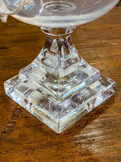 Antique 1930s Steuben Clear Crystal Double Handled Urn Shaped Vase