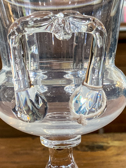 Antique 1930s Steuben Clear Crystal Double Handled Urn Shaped Vase