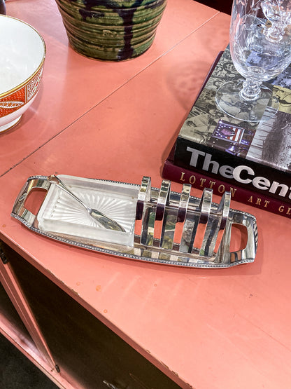 Vintage 1940s Gerard & Co Silver Plated Butter Toast Rack Breakfast Caddy