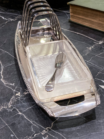 Vintage 1940s Gerard & Co Silver Plated Butter Toast Rack Breakfast Caddy