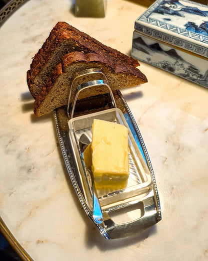 Vintage 1940s Gerard & Co Silver Plated Butter Toast Rack Breakfast Caddy