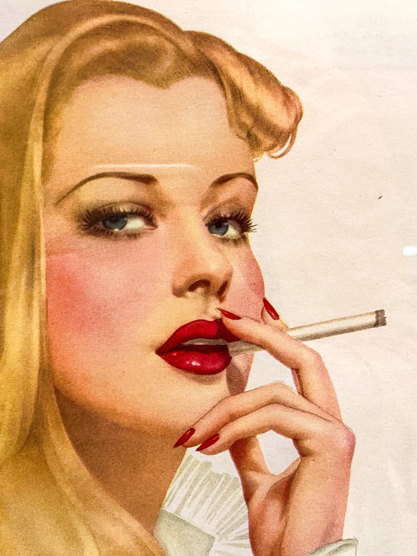 1942 January Pin-Up Girl Esquire Calendar Page Vargas Framed Illustration