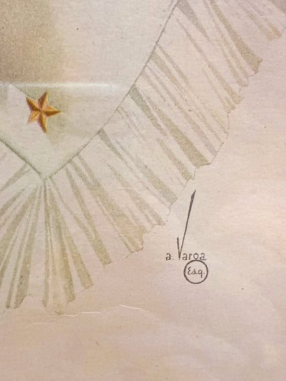 1942 January Pin-Up Girl Esquire Calendar Page Vargas Framed Illustration