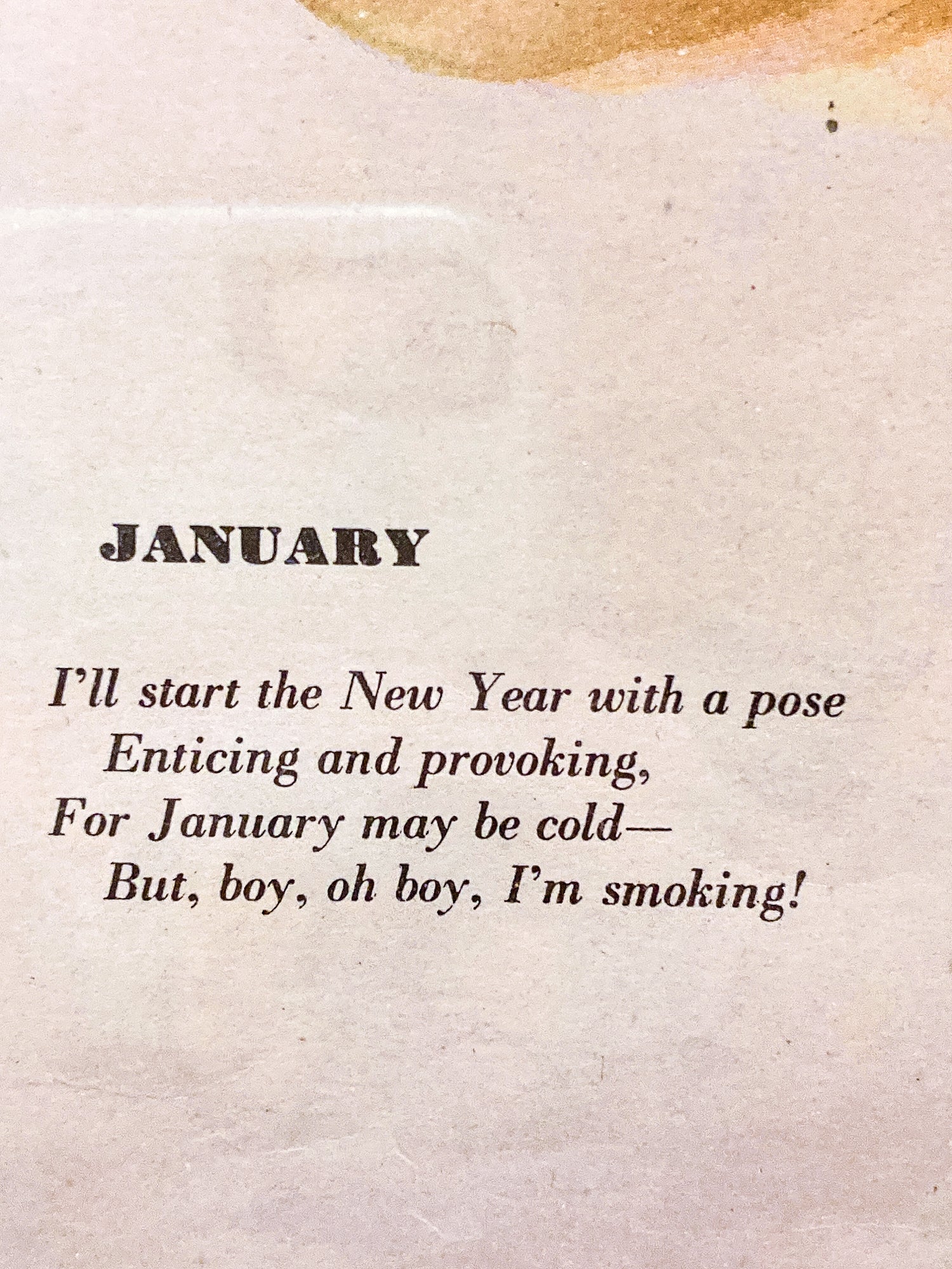 1942 January Pin-Up Girl Esquire Calendar Page Vargas Framed Illustration