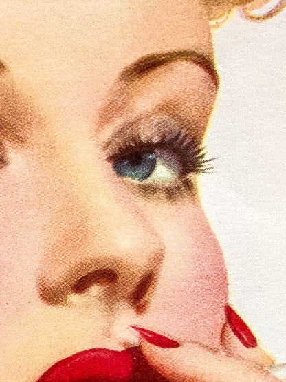 1942 January Pin-Up Girl Esquire Calendar Page Vargas Framed Illustration