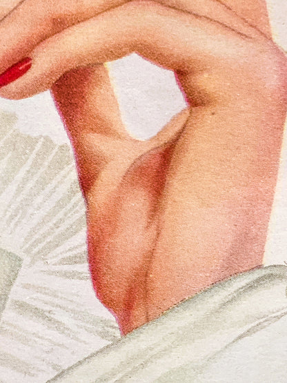 1942 January Pin-Up Girl Esquire Calendar Page Vargas Framed Illustration