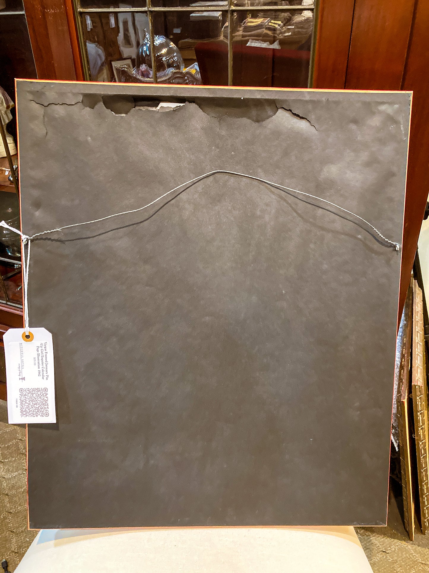 1942 January Pin-Up Girl Esquire Calendar Page Vargas Framed Illustration