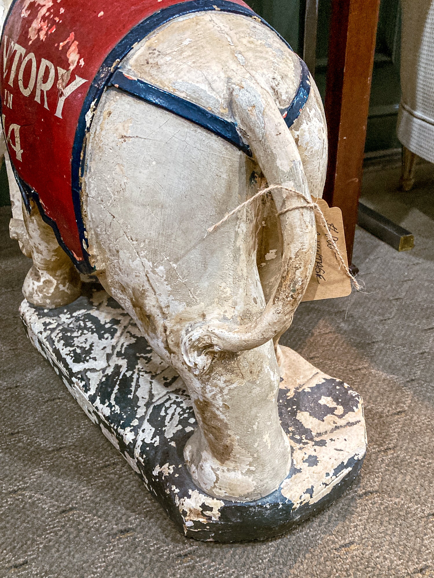 Vintage 1944 Republican Political Presidential Race Plaster Elephant Statue
