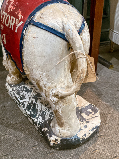 Vintage 1944 Republican Political Presidential Race Plaster Elephant Statue