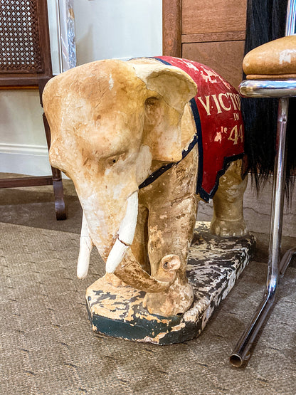 Vintage 1944 Republican Political Presidential Race Plaster Elephant Statue