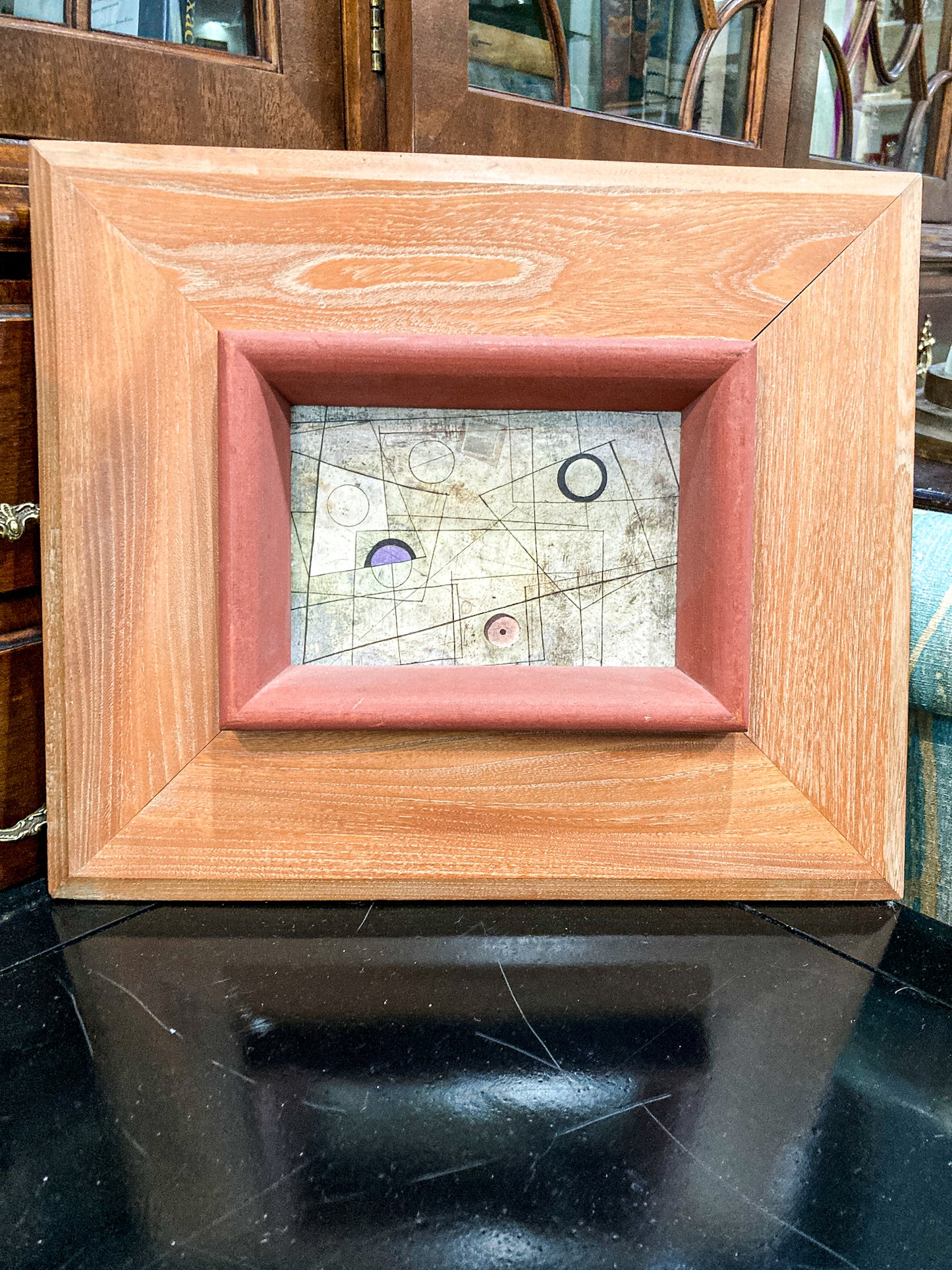 Vintage 1945 Ben Nicholson Parrot's Eye Decorative MCM Framed Art Print